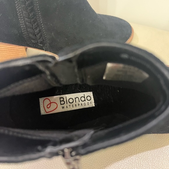 - Blondo Nina Black Waterproof Leather Suede Ankle Bootie’s Size 9 - Picture 9 of 9